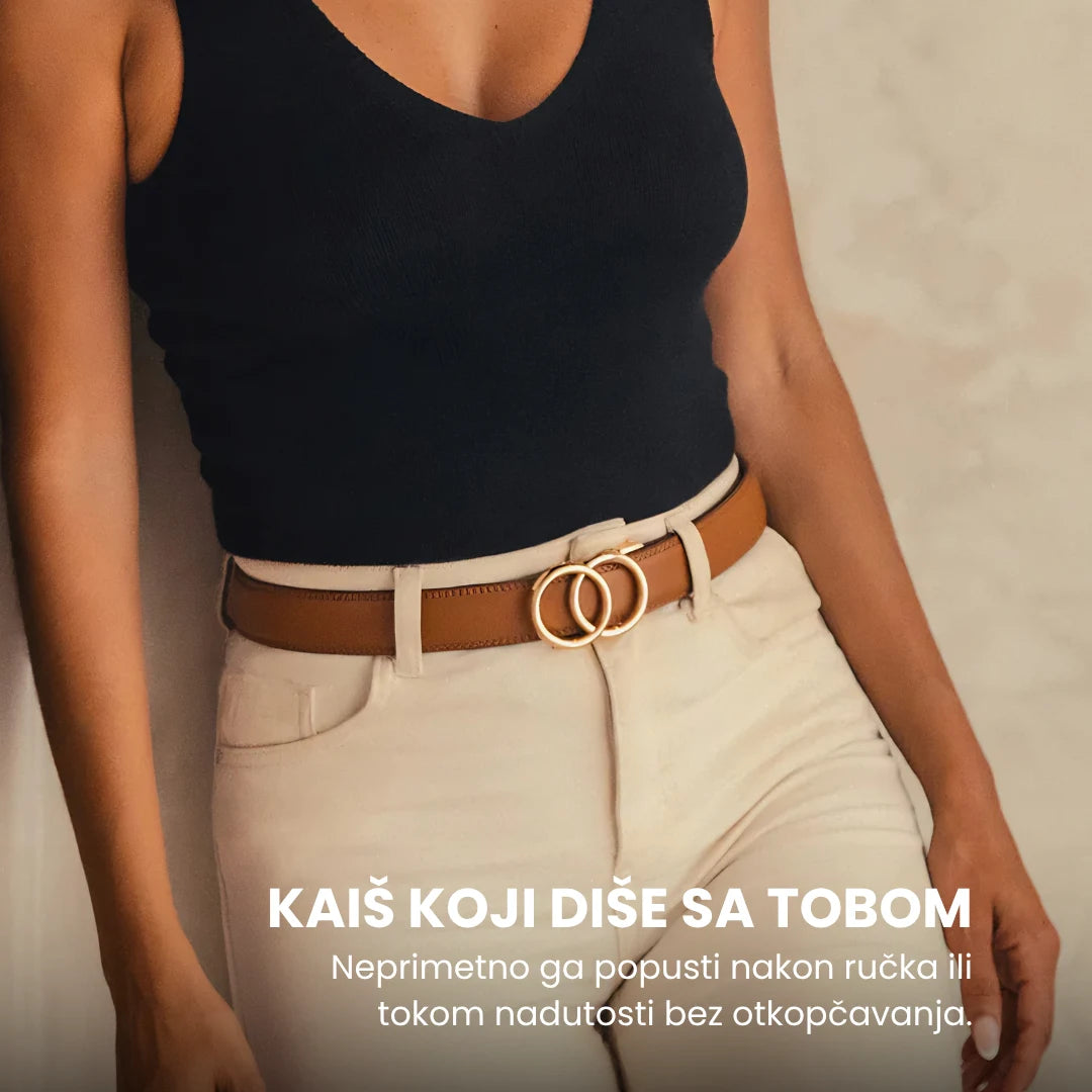 ŽENSKI KOŽNI KAIŠ BEZ RUPA
